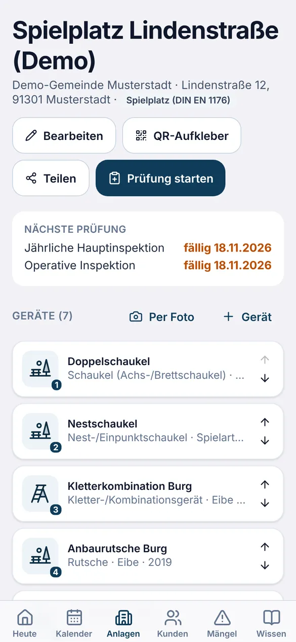 OutCheck-App: Anlage